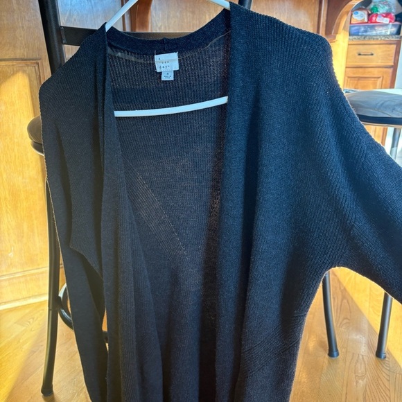 Charcoal gray Cardigan dark knit design a new day recycled womens size small - Picture 2 of 9